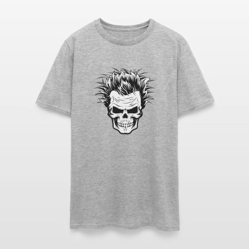 Skull with wild scientist hairstyle