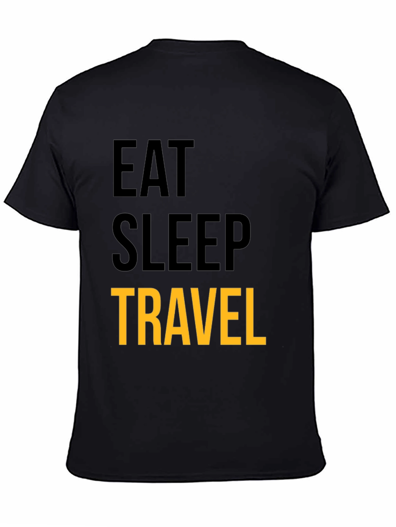 Eat Sleep Travel Graphic Tee - Black Cotton T-Shirt