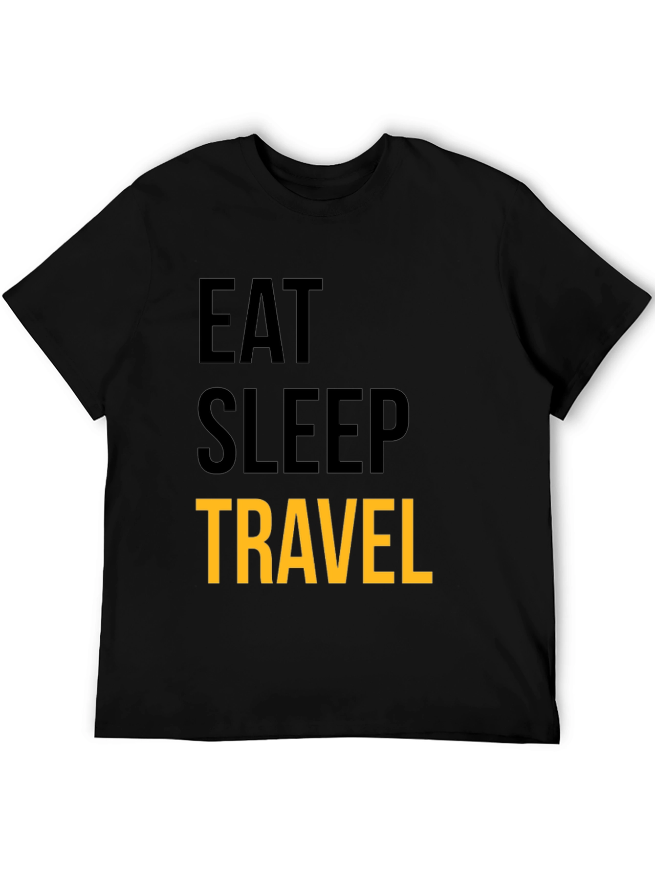 Eat Sleep Travel Graphic Tee - Black Cotton T-Shirt