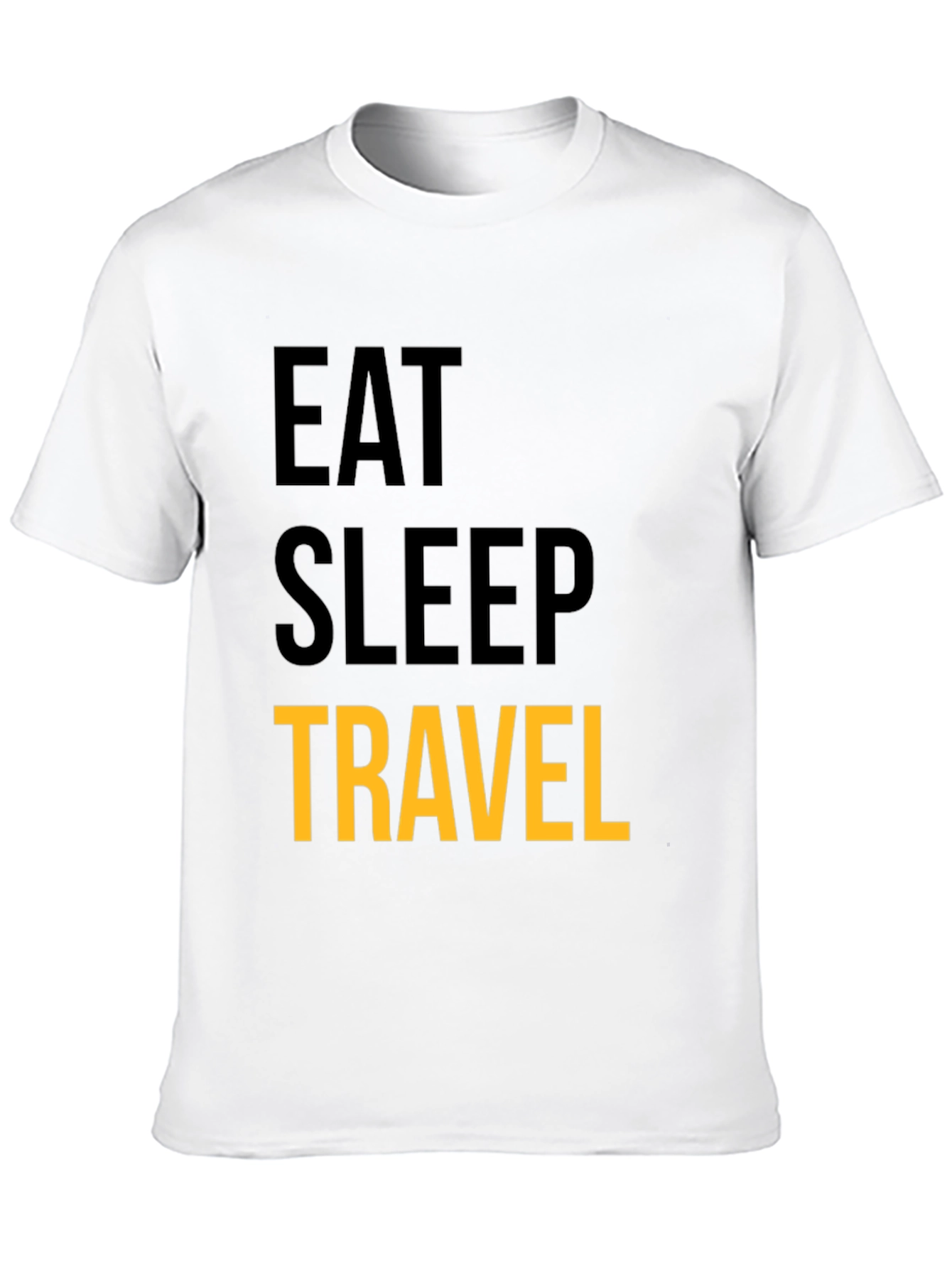 Eat Sleep Travel Graphic Tee - Black Cotton T-Shirt