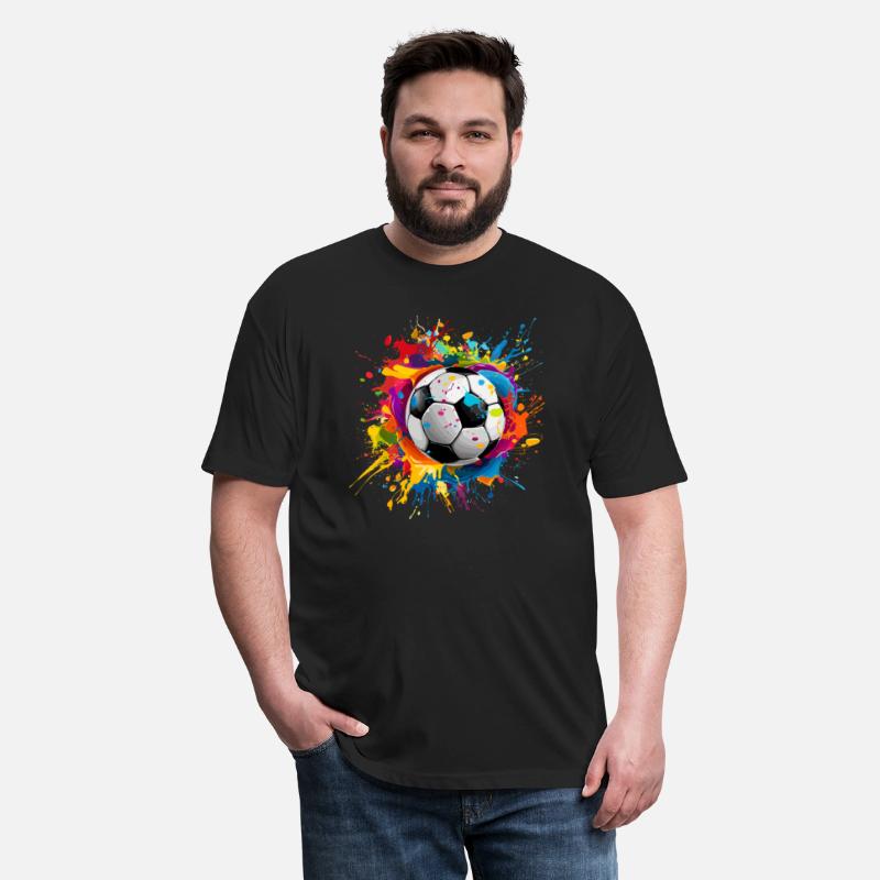 Soccer Ball Vibrant Paint Splatter