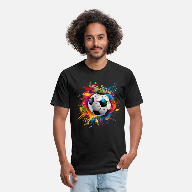 Soccer Ball Vibrant Paint Splatter