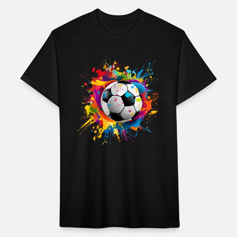 Soccer Ball Vibrant Paint Splatter