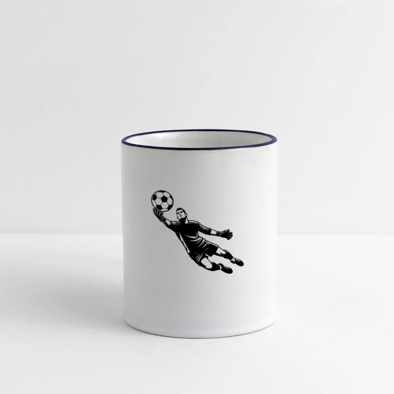 Soccer Goalkeeper Jumps To Save The Ball