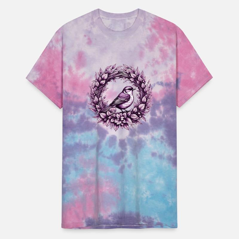 Songbird in floral wreath