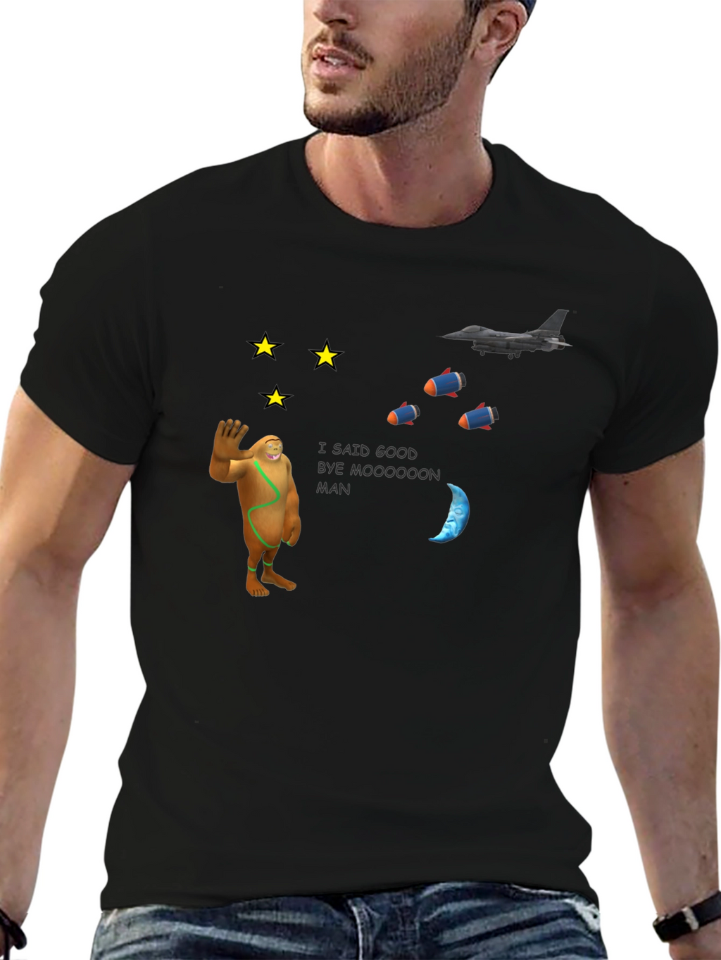 Astronaut Goodbye Black T-Shirt