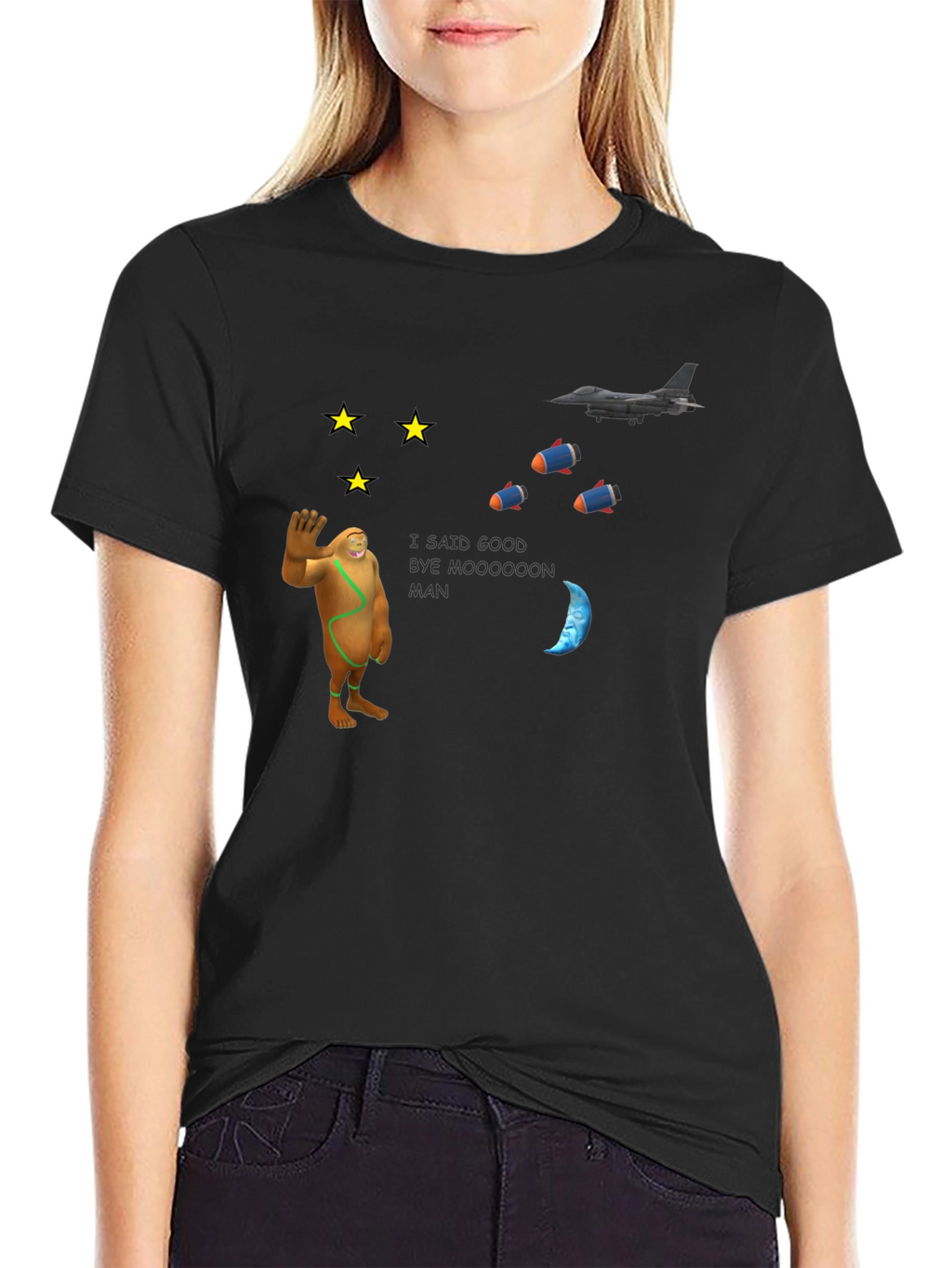 Astronaut Goodbye Black T-Shirt