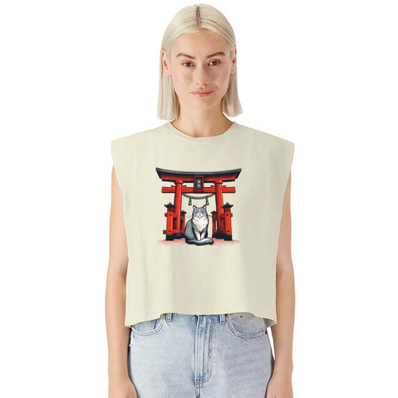 Spiritual Cat at the Torii Gate