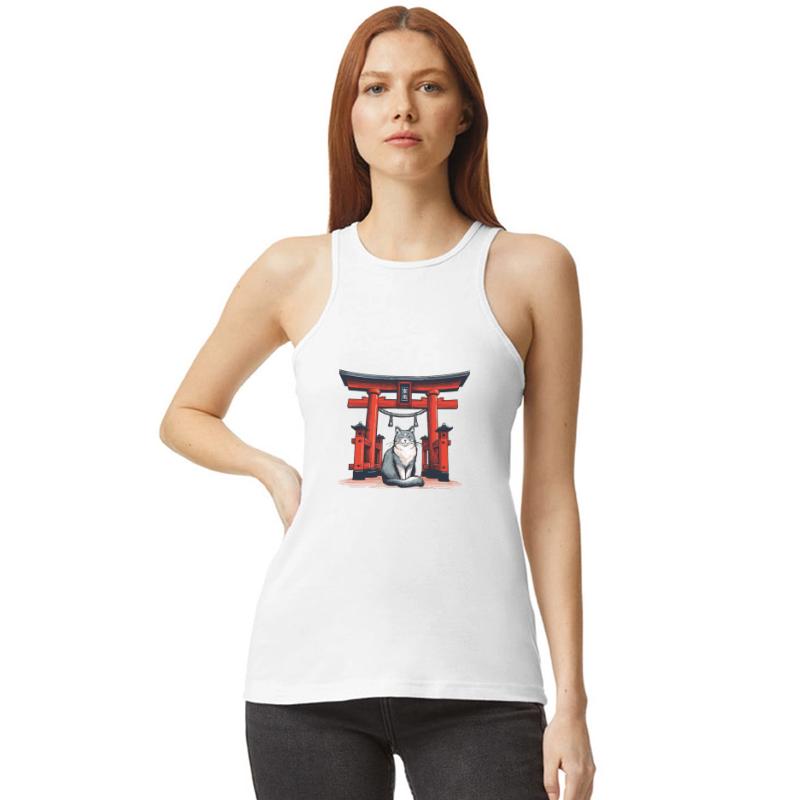 Spiritual Cat at the Torii Gate