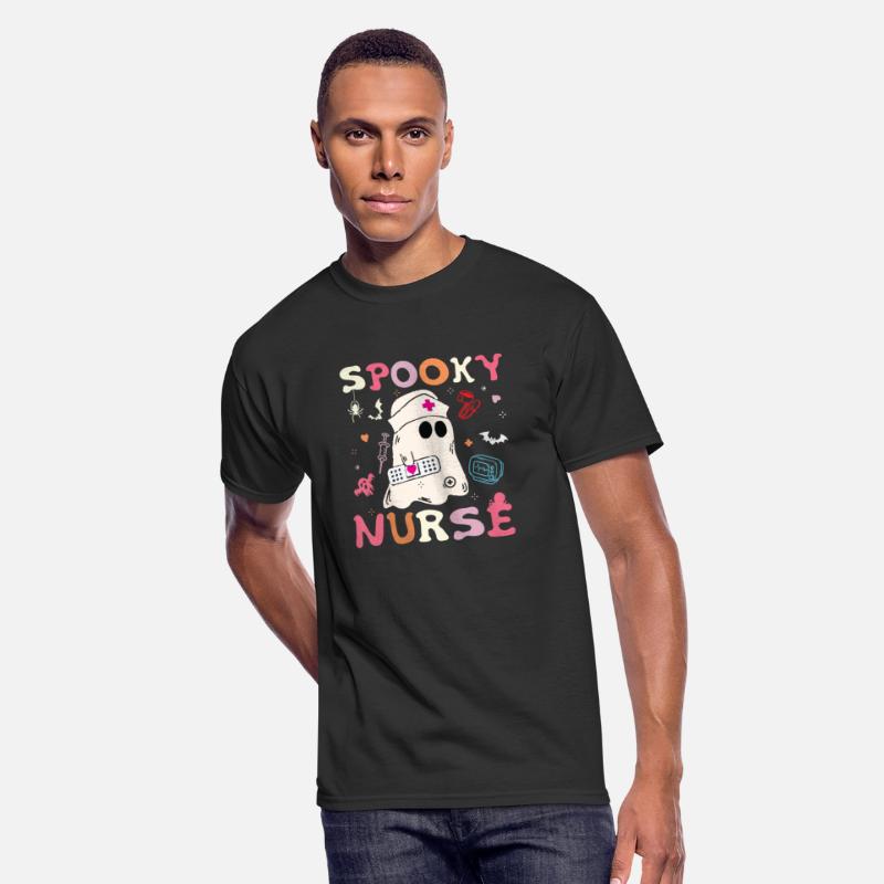 Spooky Nurse Ghost Halloween Cute Groovy Nursing