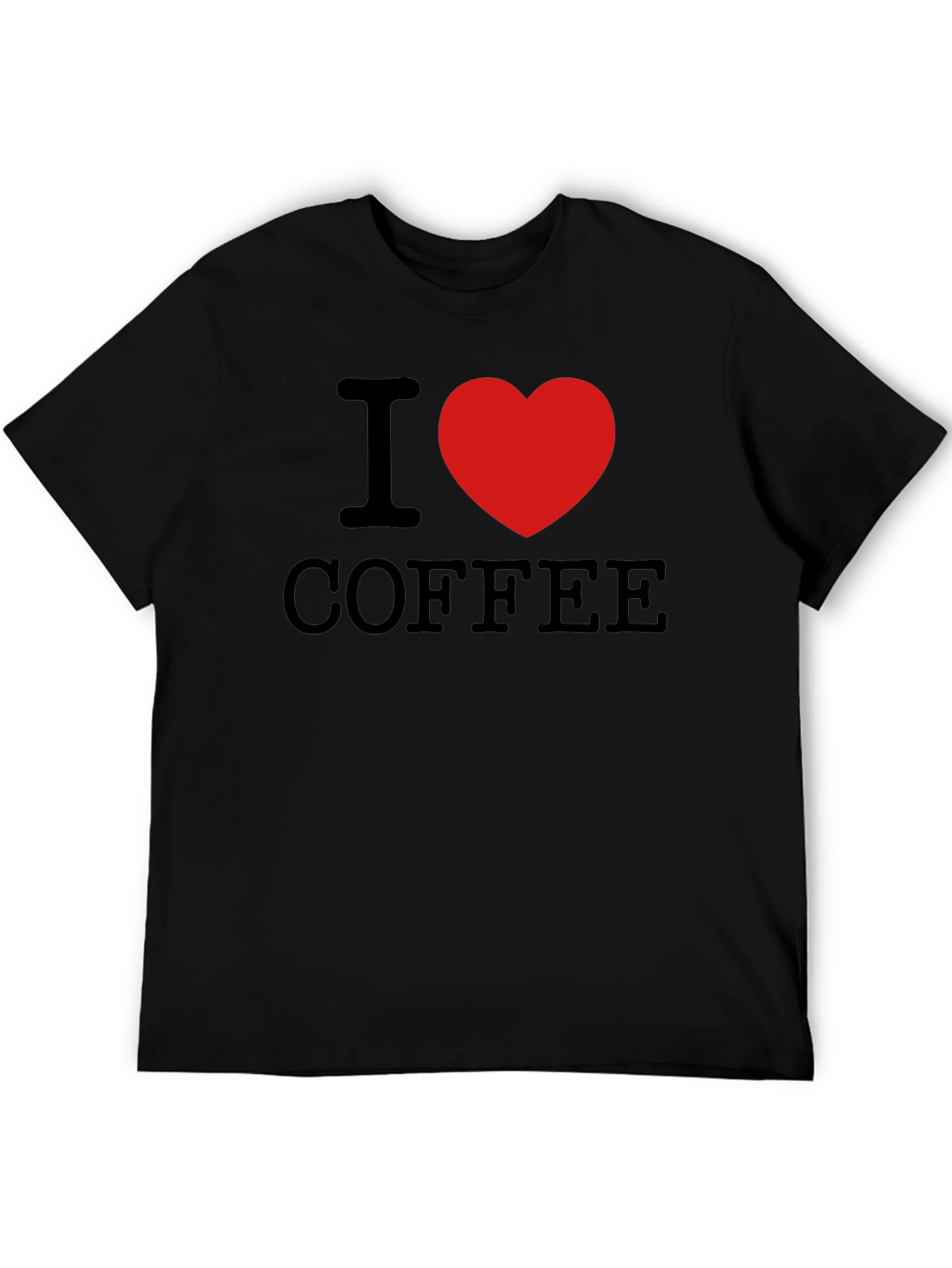 I Heart Coffee Graphic Print T-Shirt - Black