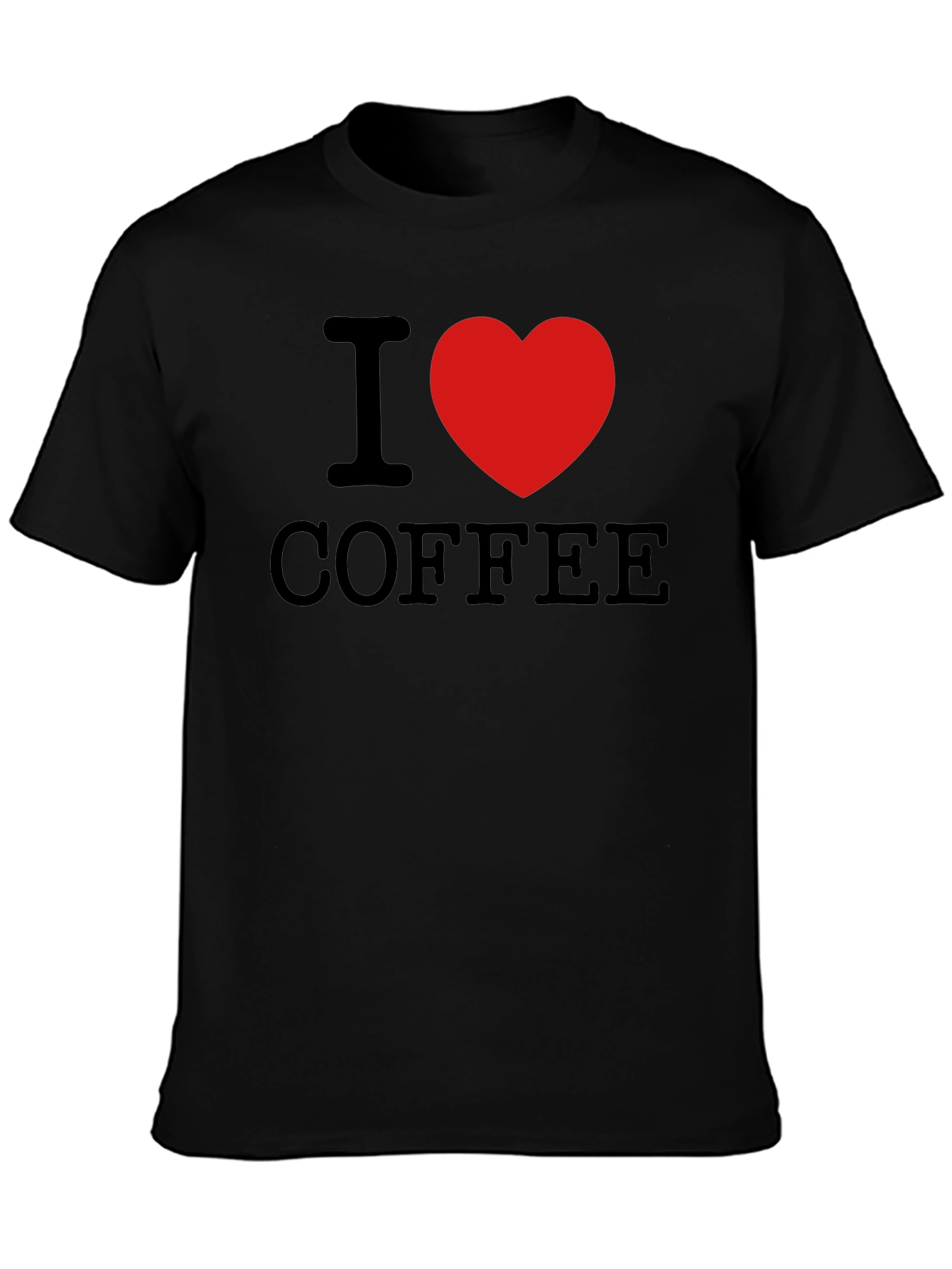 I Heart Coffee Graphic Print T-Shirt - Black