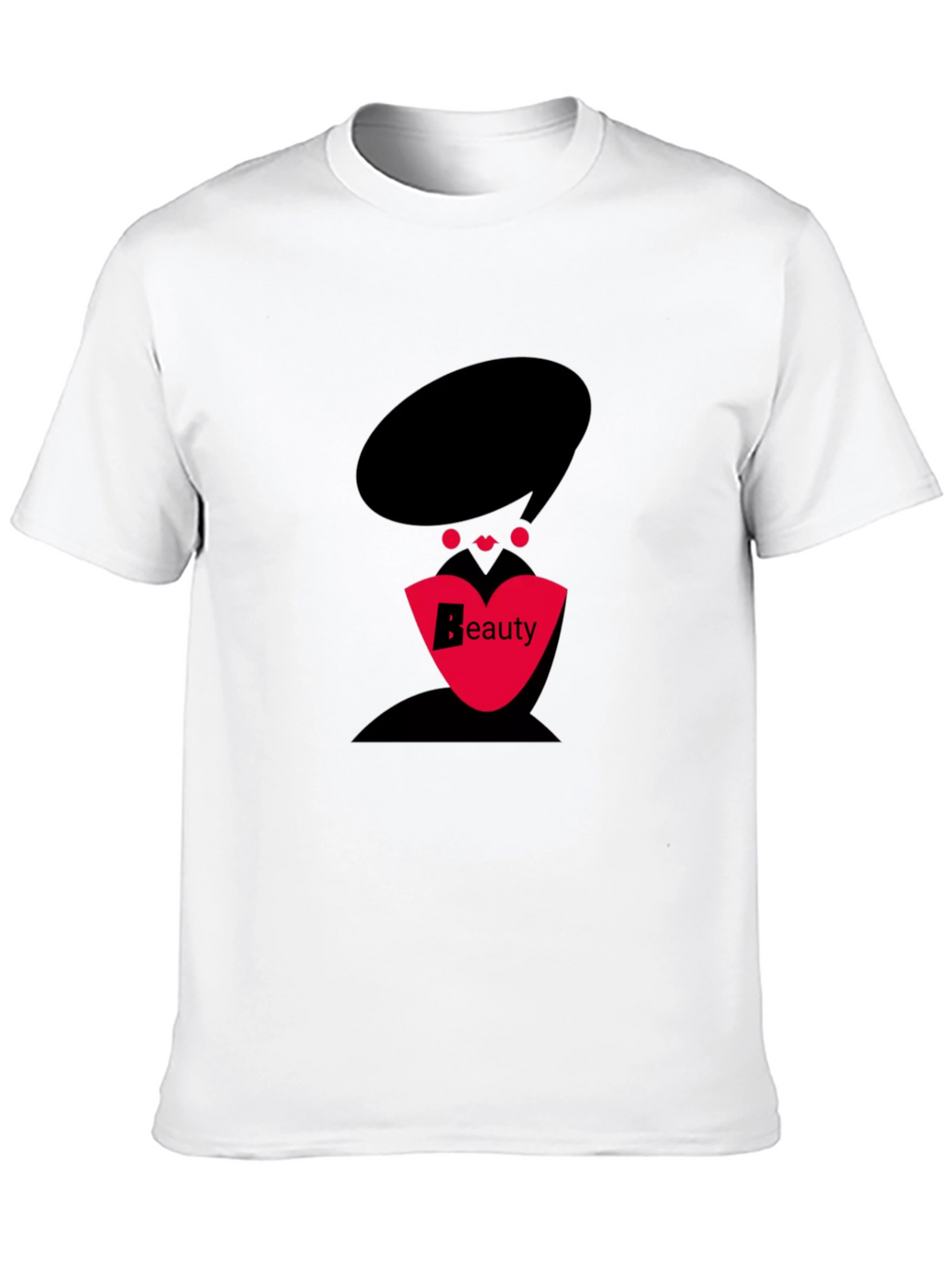 Stylish Black T-Shirt with Beauty Graphic Design