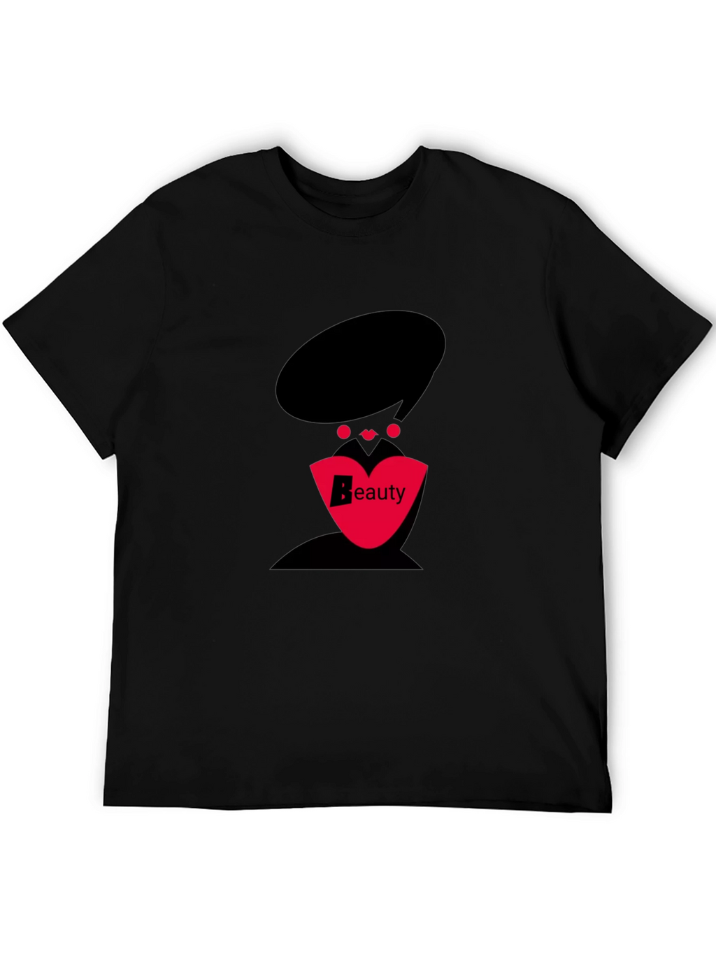 Stylish Black T-Shirt with Beauty Graphic Design