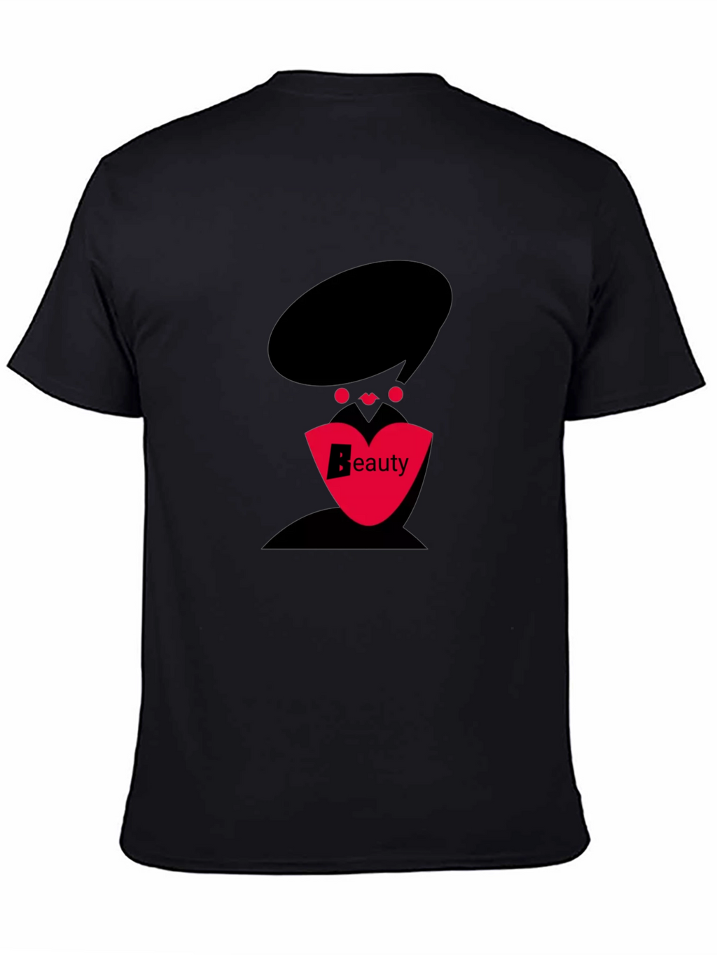 Stylish Black T-Shirt with Beauty Graphic Design