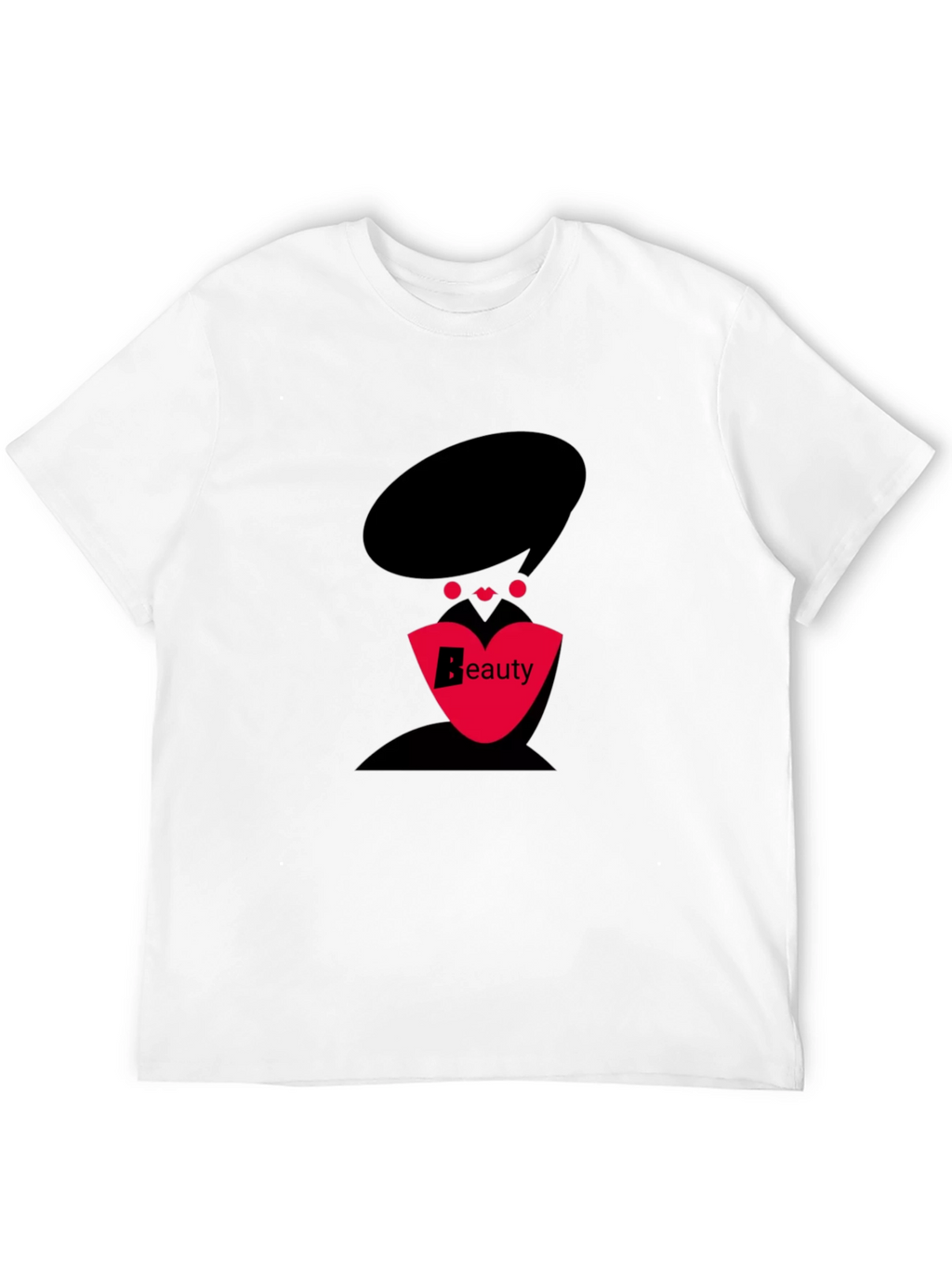Stylish Black T-Shirt with Beauty Graphic Design