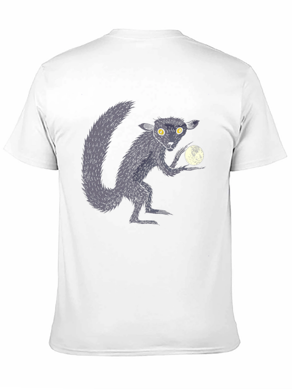Aye-Aye Lemur & Moon Black Graphic T-Shirt