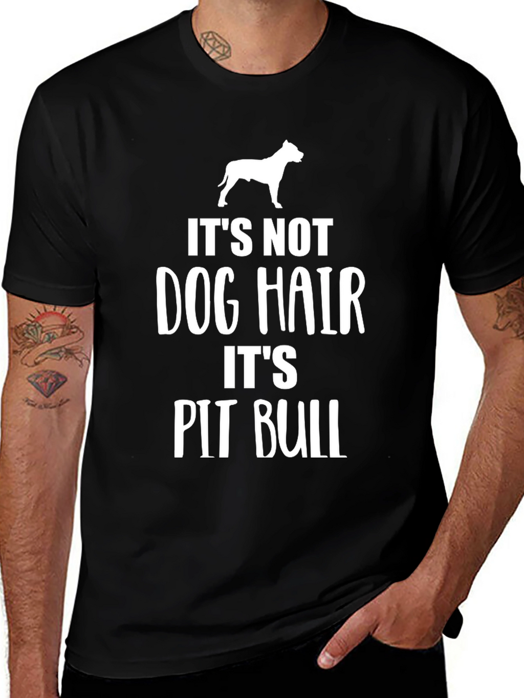 Its Not Dog Hair Its Pit Bull Black T-Shirt