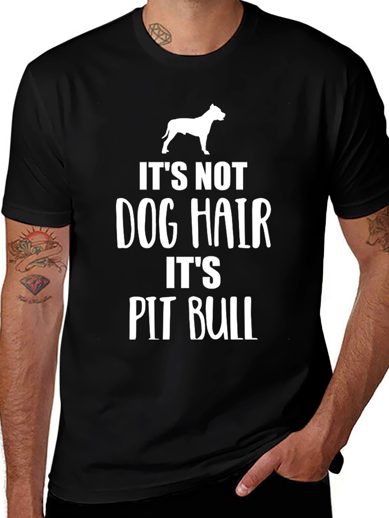 Its Not Dog Hair Its Pit Bull Black T-Shirt