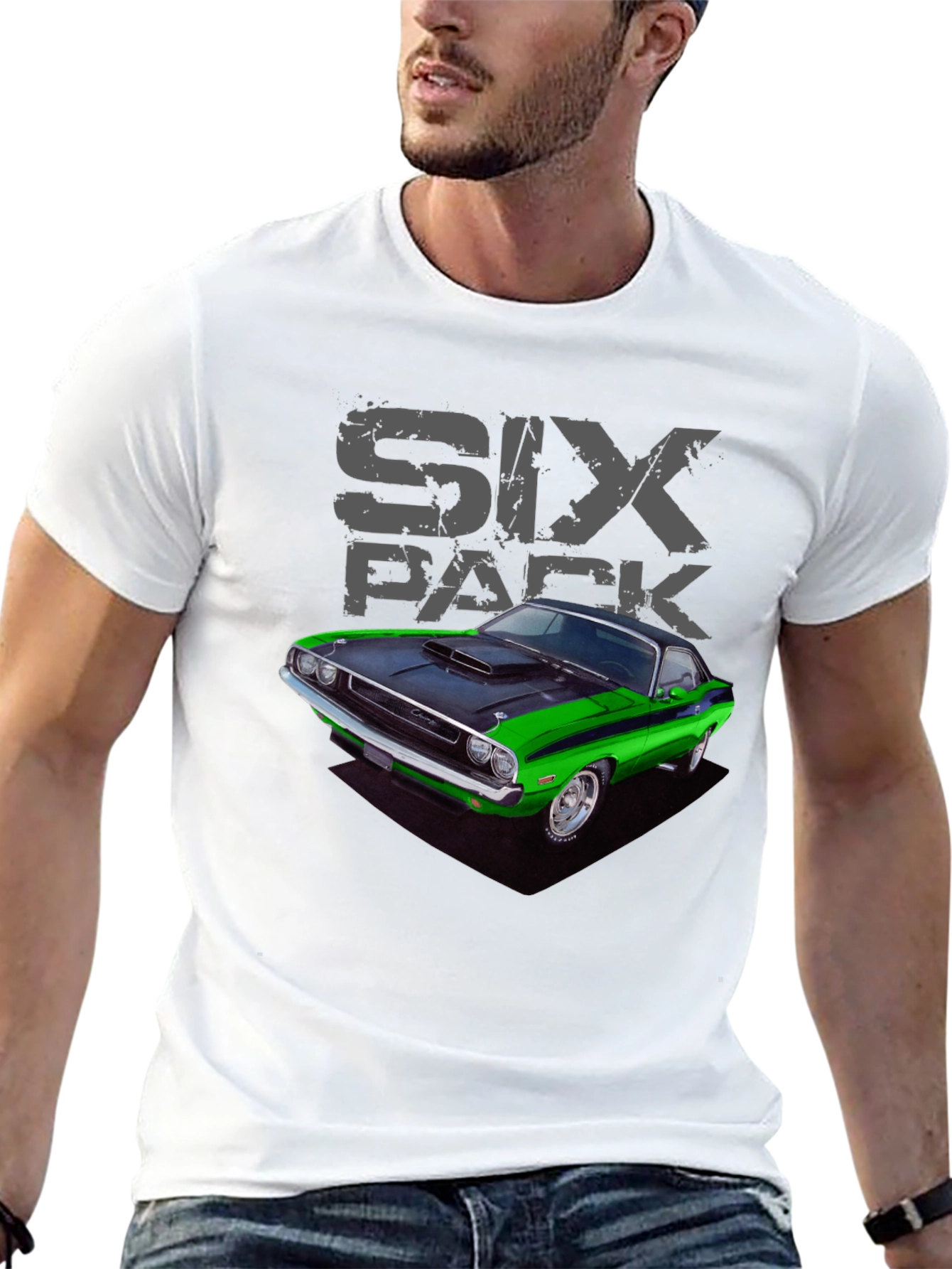Six Pack Muscle Car Graphic T-Shirt