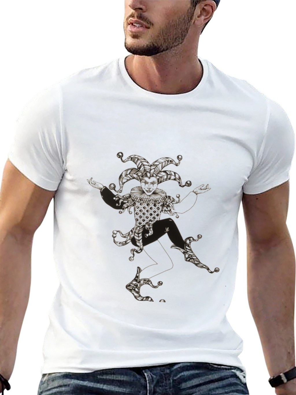 Jester Graphic T-Shirt - Black Cotton Crew Neck Tee