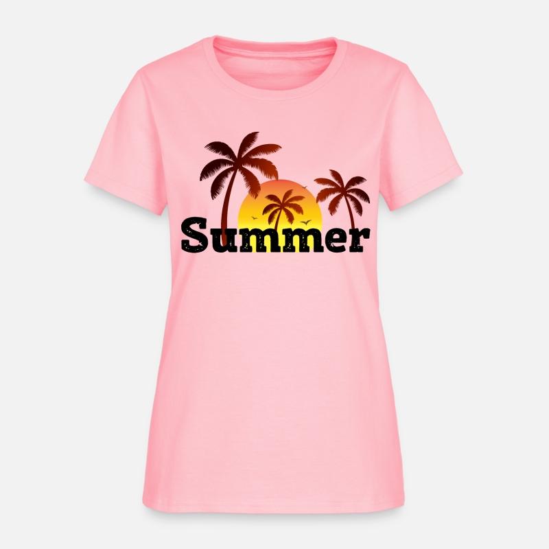 Summer palms on the beach. Beautiful Sunset