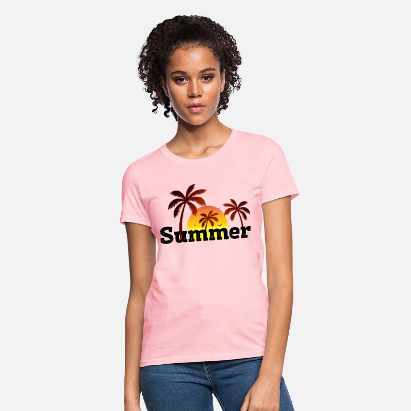 Summer palms on the beach. Beautiful Sunset