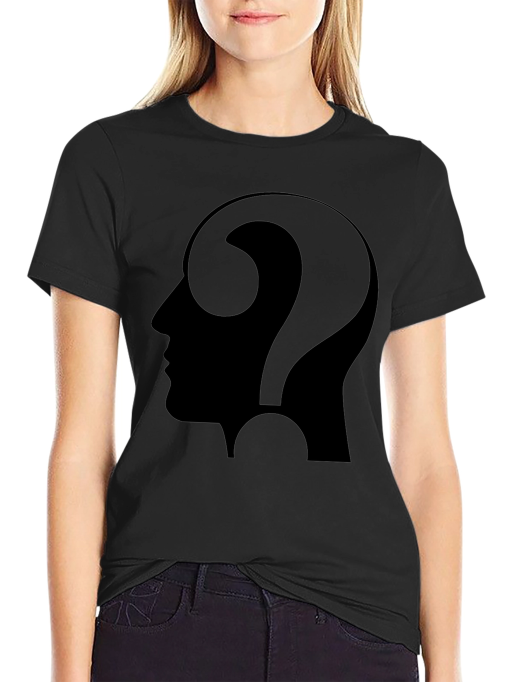 Thinking Man Tee - Question Mark Profile T-Shirt