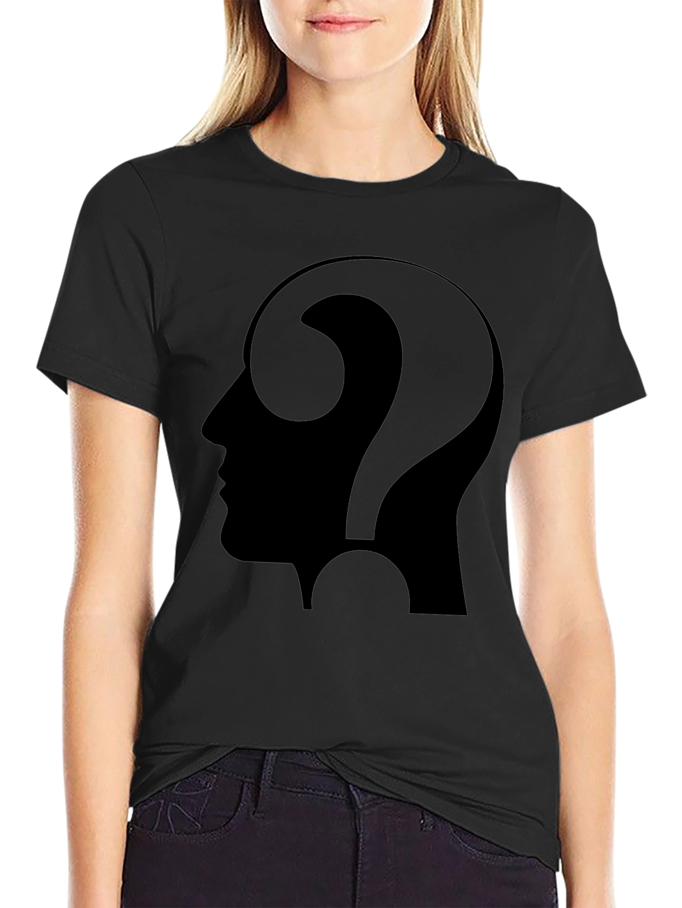 Thinking Man Tee - Question Mark Profile T-Shirt