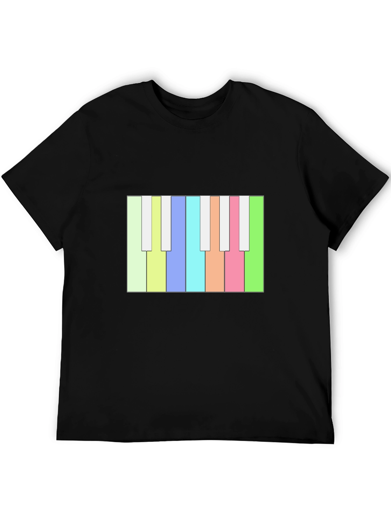 Colorful Piano Keys Graphic Tee