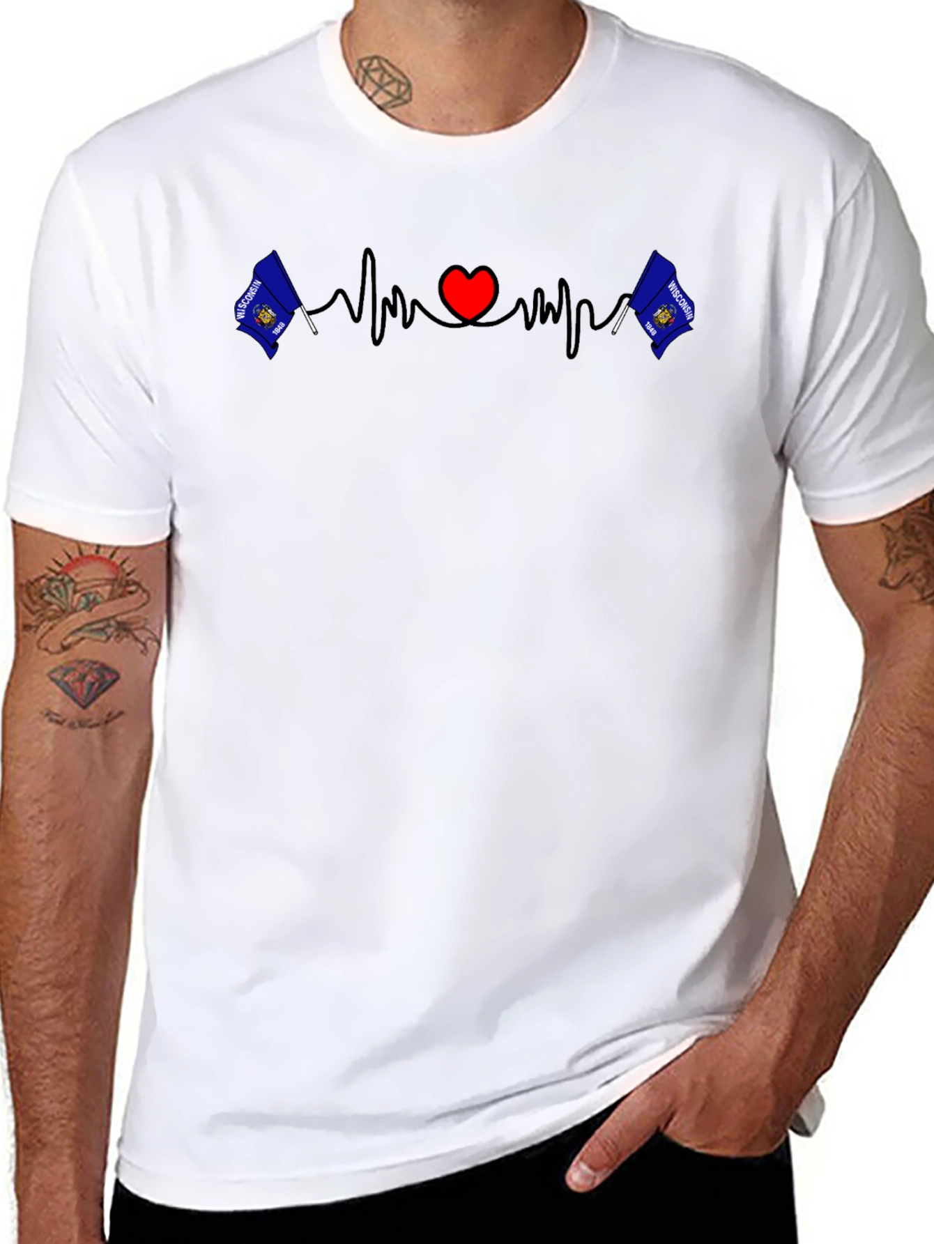Wisconsin Heartbeat Graphic Tee