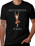 Easily Distracted by Boxers T-Shirt – Funny Boxer Dog Graphic Tee