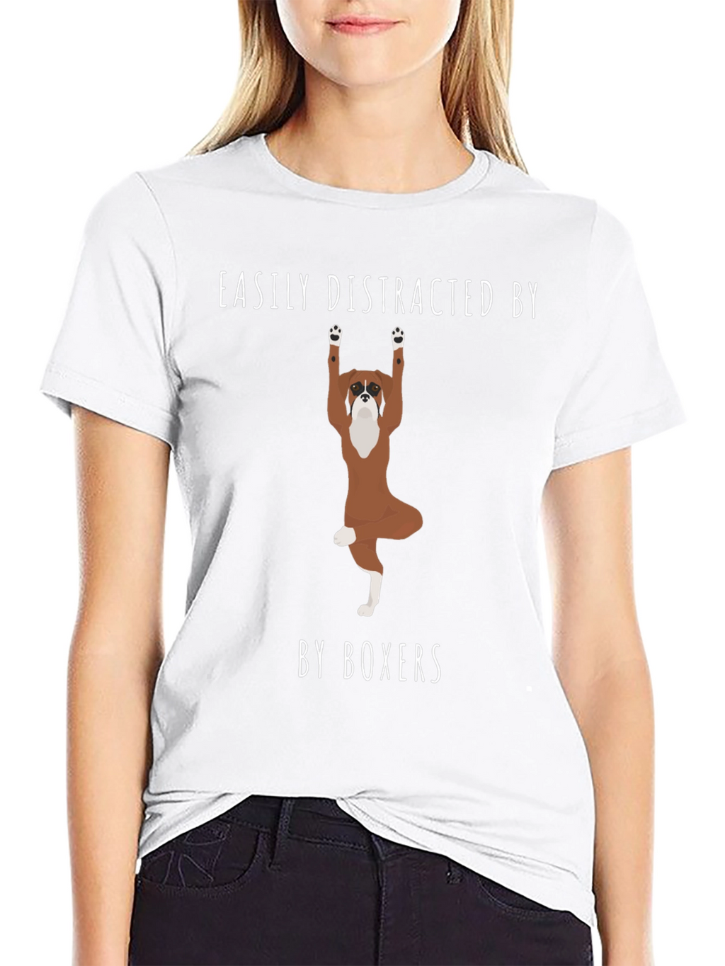 Easily Distracted by Boxers T-Shirt – Funny Boxer Dog Graphic Tee