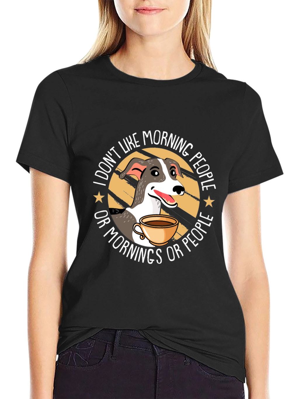 Funny Dog Hates Mornings Graphic T-Shirt
