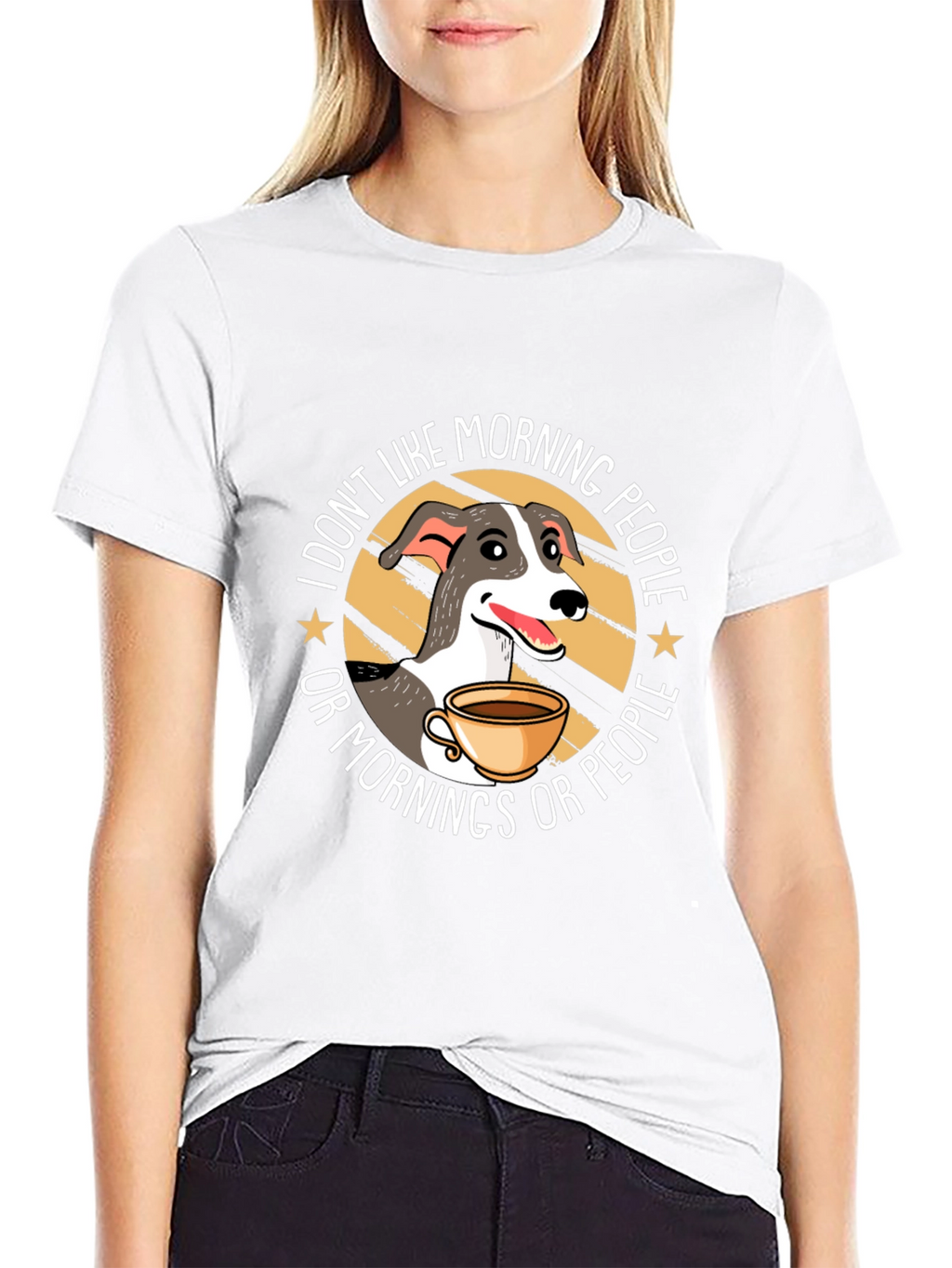 Funny Dog Hates Mornings Graphic T-Shirt