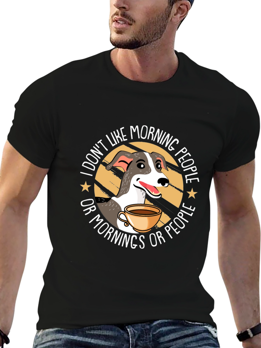 Funny Dog Hates Mornings Graphic T-Shirt