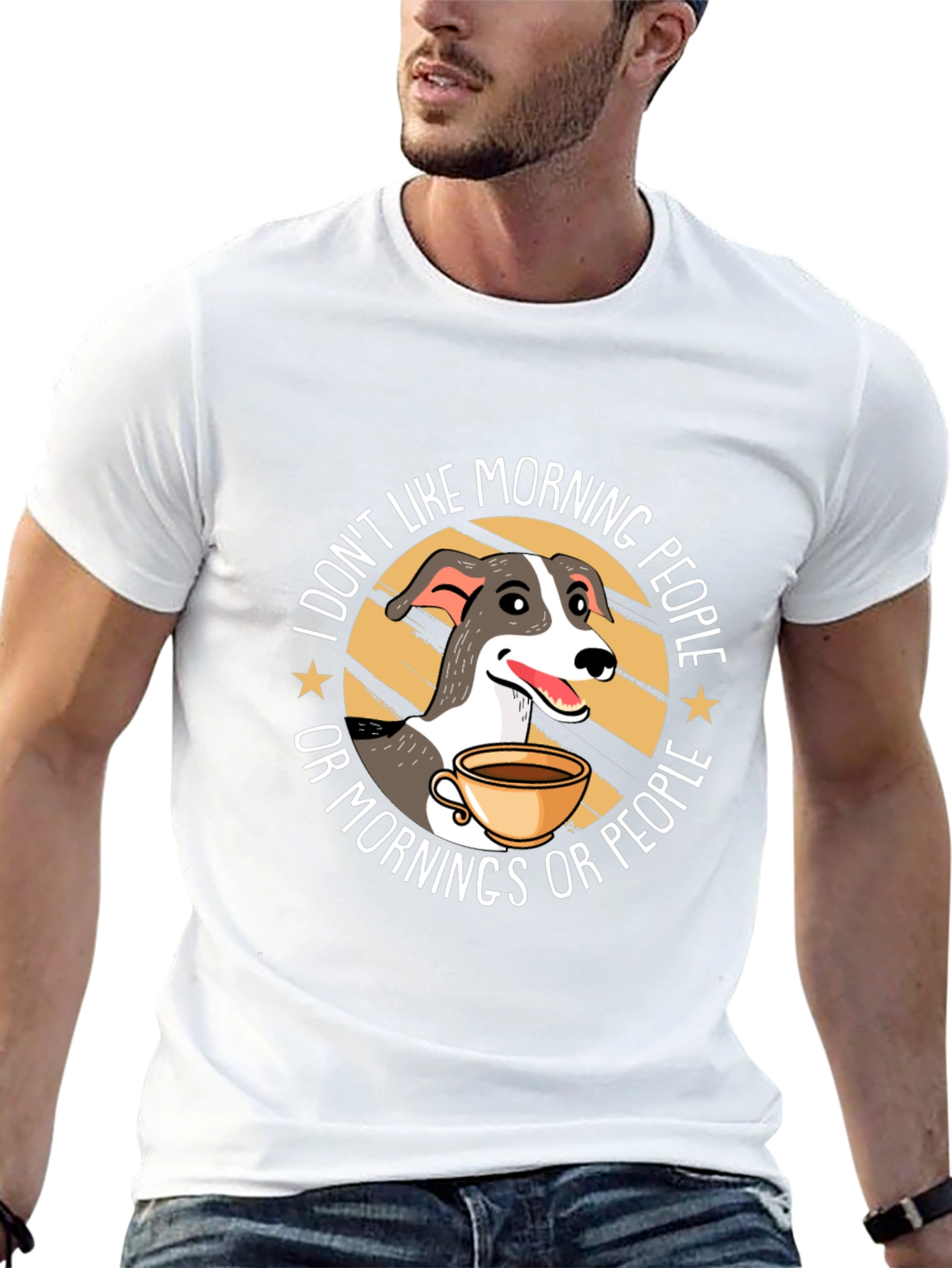 Funny Dog Hates Mornings Graphic T-Shirt