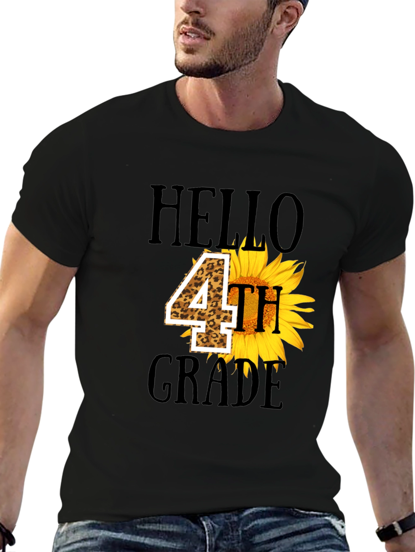 Hello 4th Grade Sunflower Tee