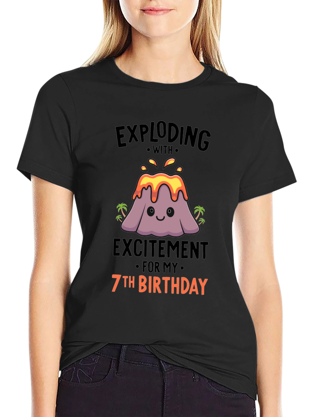 Exploding 7th Birthday Volcano T-Shirt