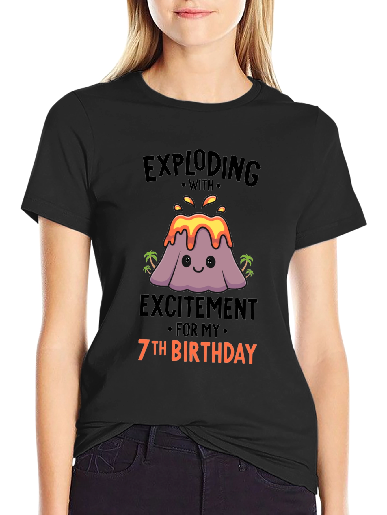 Exploding 7th Birthday Volcano T-Shirt
