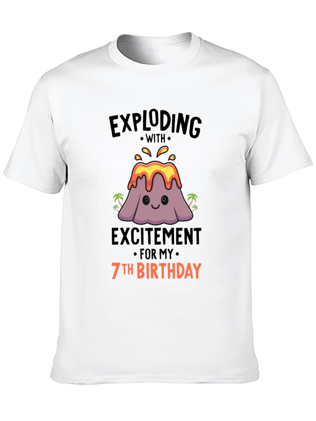 Exploding 7th Birthday Volcano T-Shirt