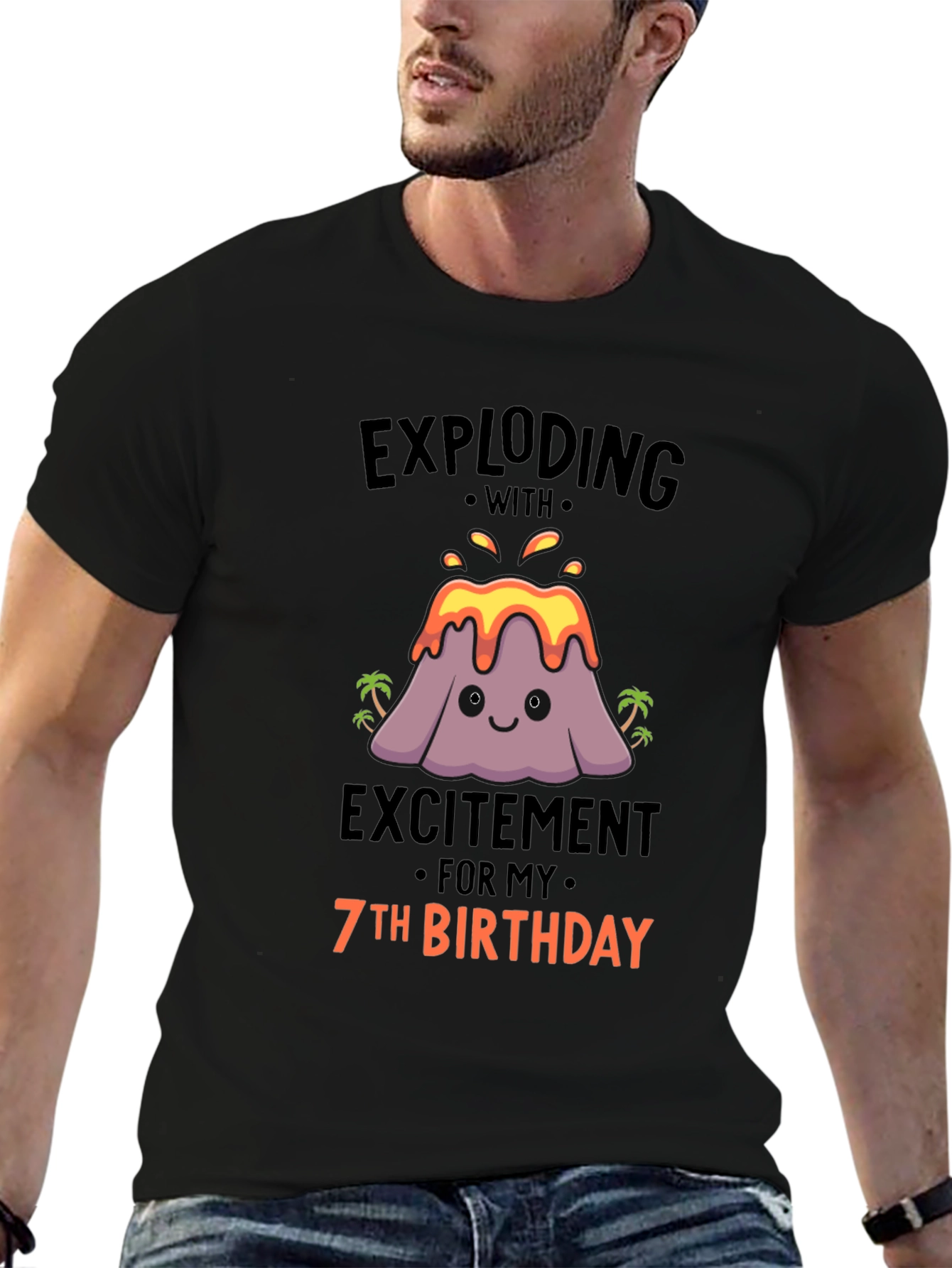 Exploding 7th Birthday Volcano T-Shirt