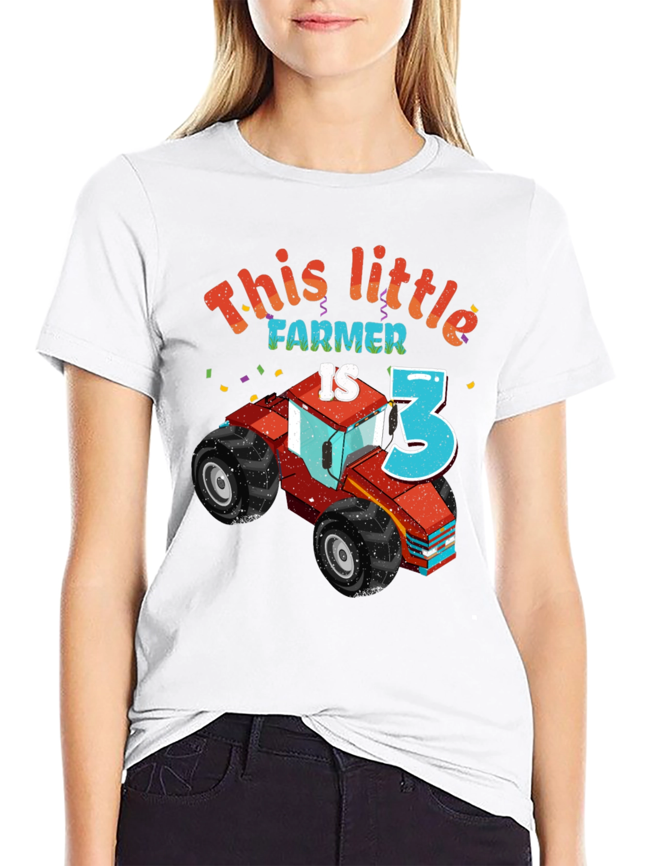 This Little Farmer is Three Birthday T-Shirt