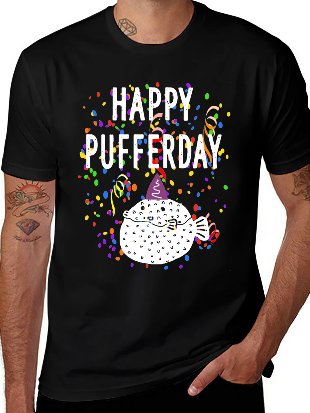 Happy Pufferday T-Shirt - Funny Pufferfish Birthday Tee
