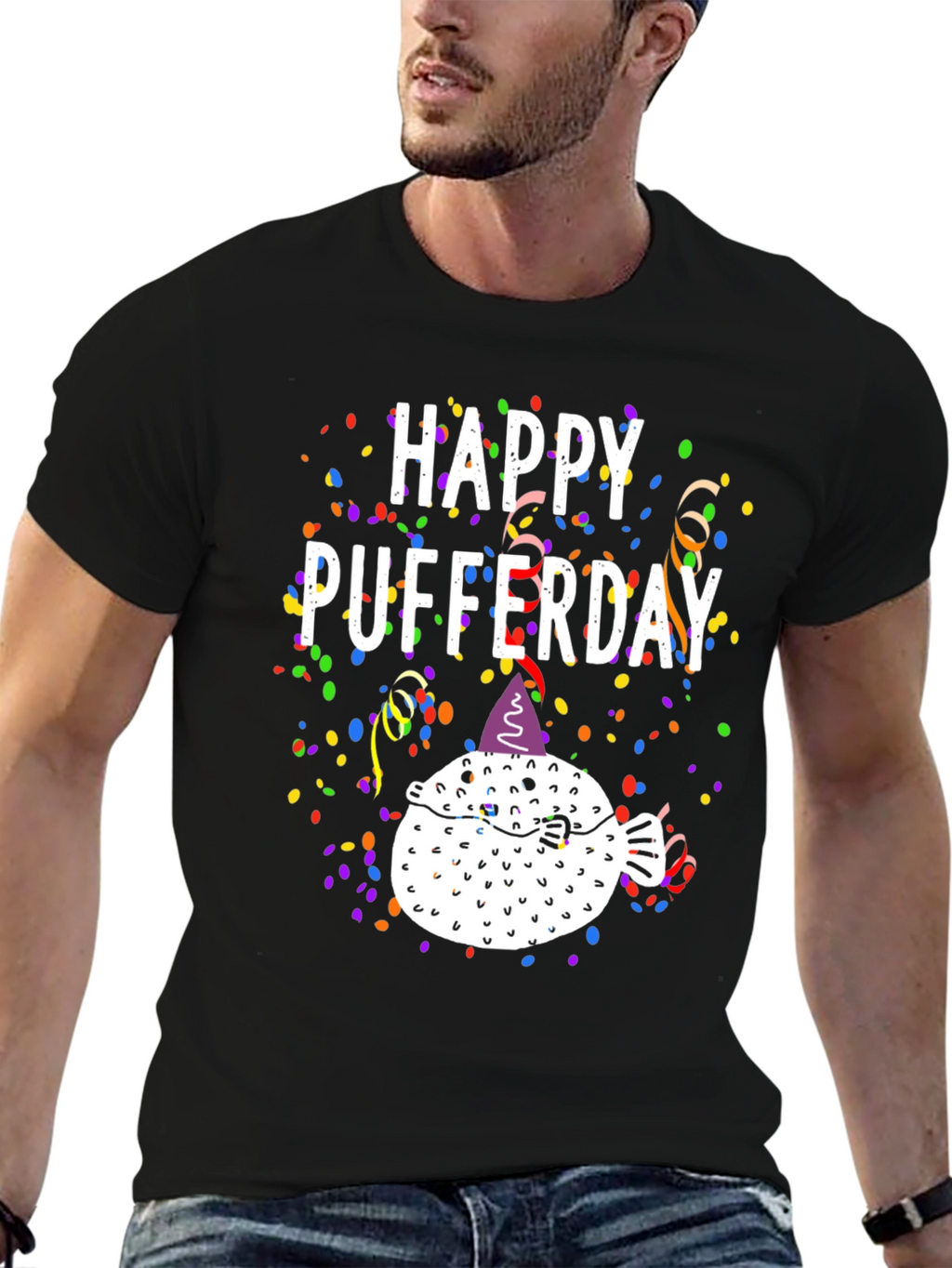 Happy Pufferday T-Shirt - Funny Pufferfish Birthday Tee
