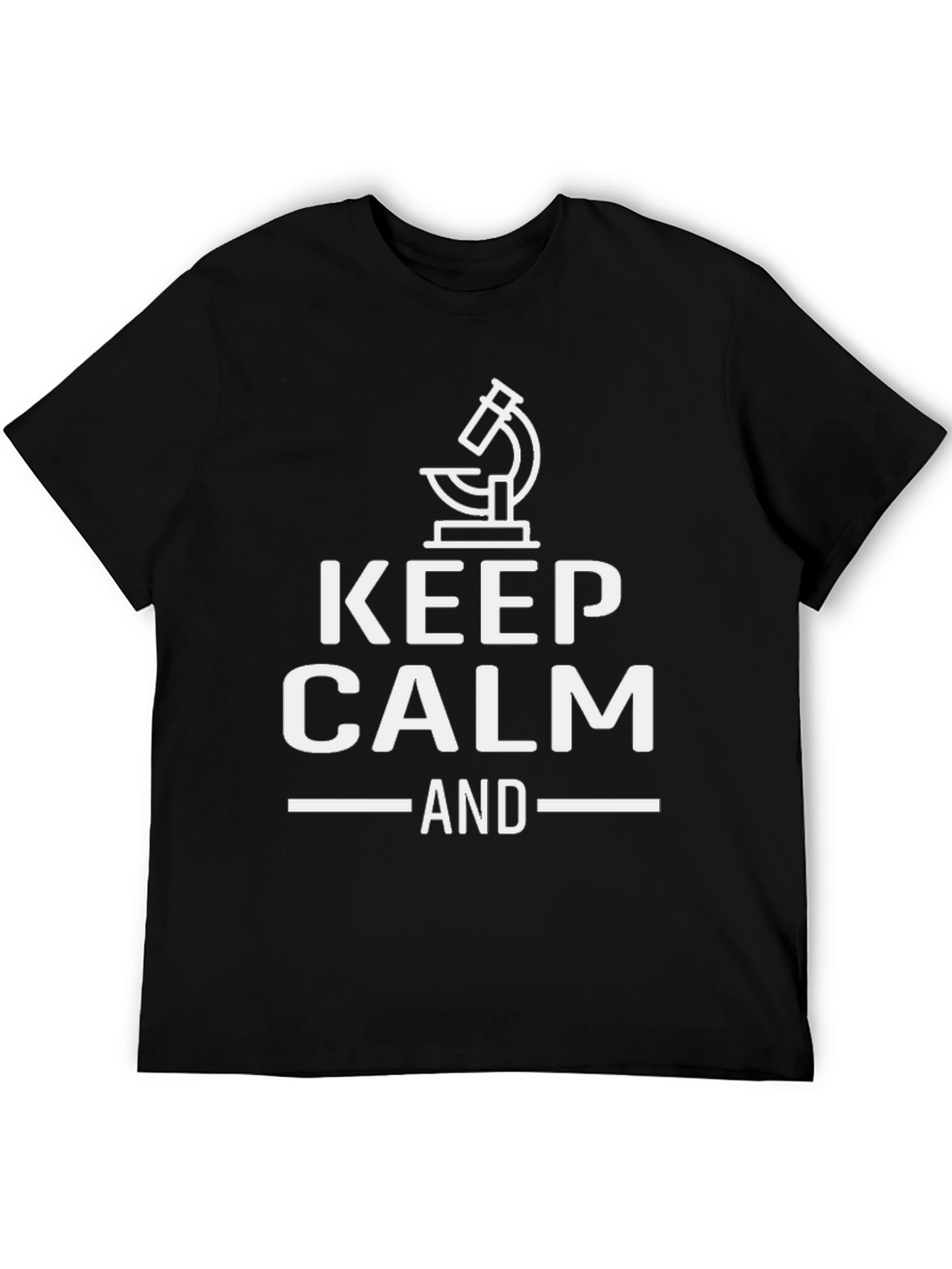 Keep Calm And Microscope Black T-Shirt