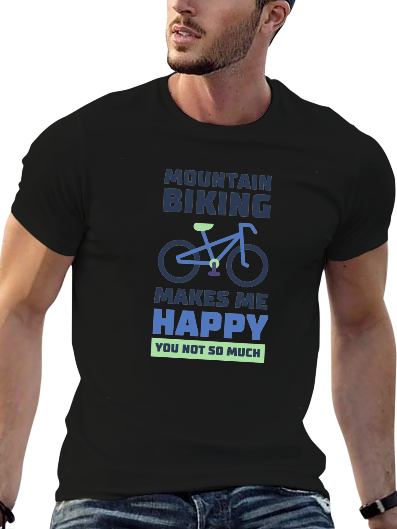 Mountain Biking Makes Me Happy T-Shirt