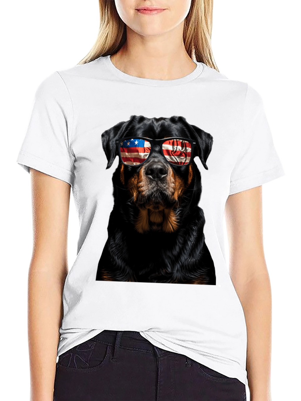 Patriotic Rottweiler Dog Graphic T-Shirt