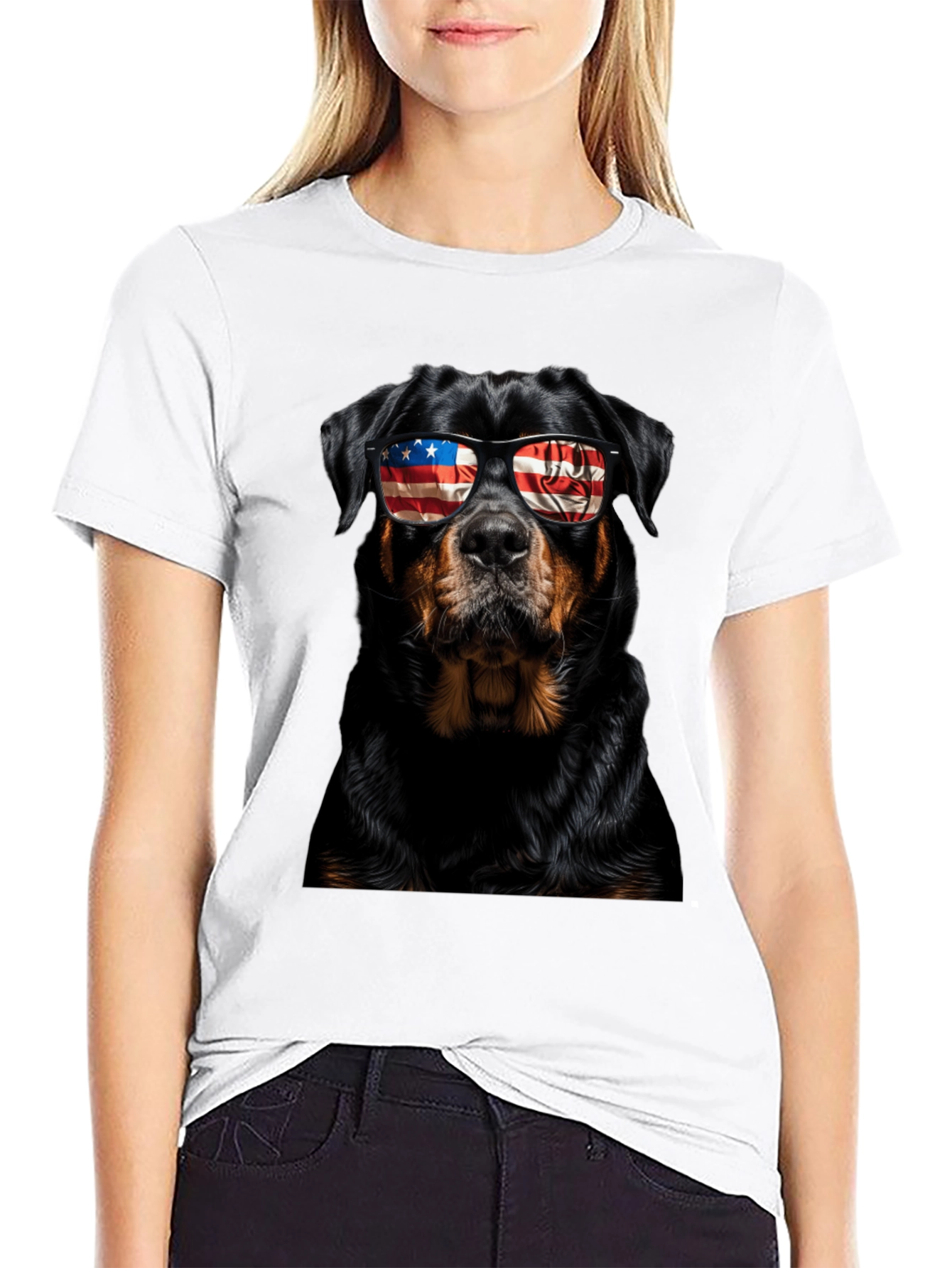 Patriotic Rottweiler Dog Graphic T-Shirt