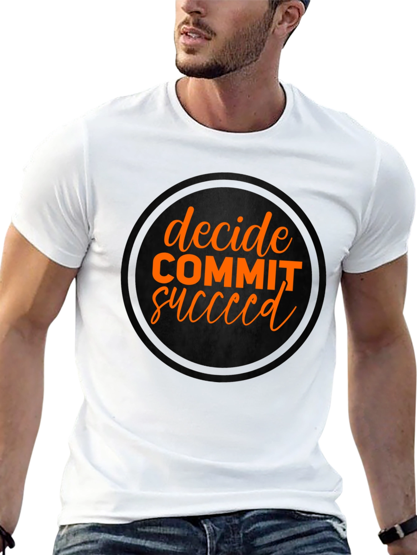 Decide Commit Succeed Black Graphic T-Shirt